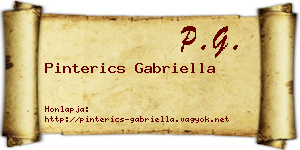 Pinterics Gabriella névjegykártya